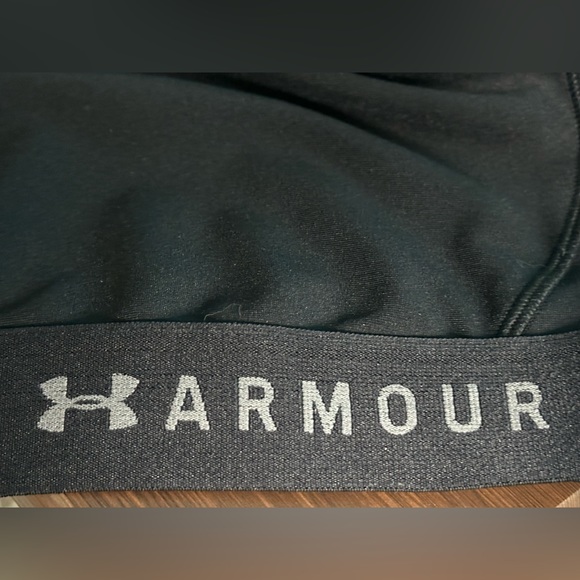 UA Under Armour Mid Keyhole Black Sports Bra Size Large - Picture 4 of 7